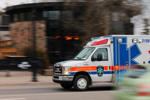 Ambulance in city street
